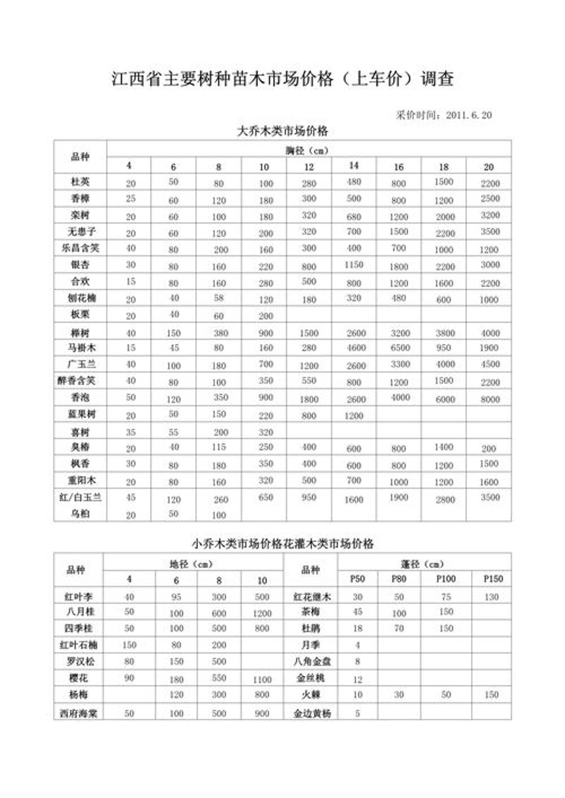 绿化苗木批发